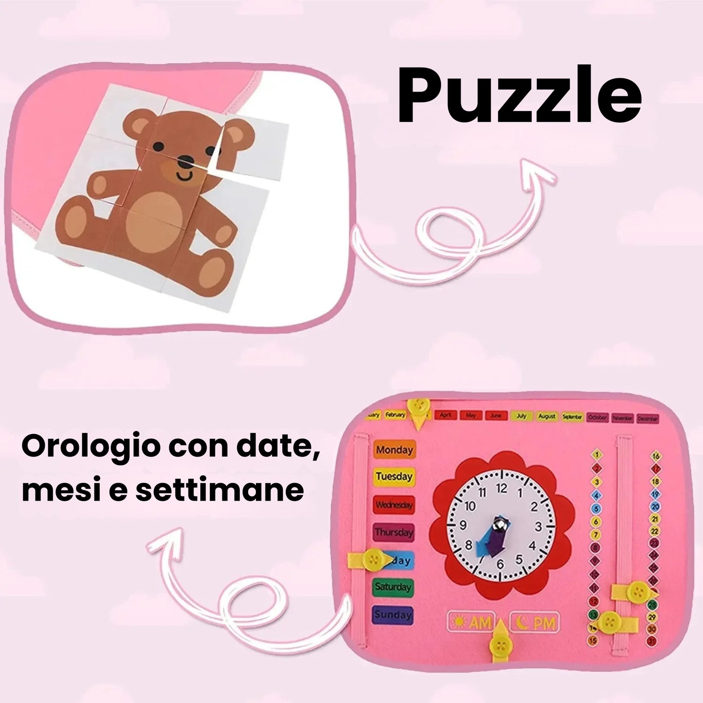 Tavola delle attività Montessori